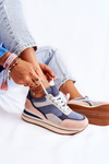 Women's Suede Sports Shoes Blue-grey Elisse