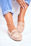 Women's Suede Moccasins Beige Dive