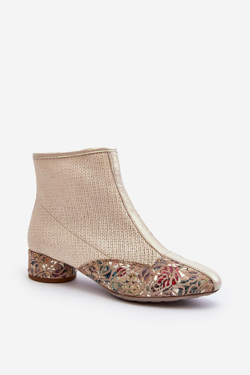 Ankle Boots with Braided Detail on Heel Maciejka 04937-22 Beige