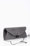 Grey Women's Suede Clutch Bag Chain Handbag