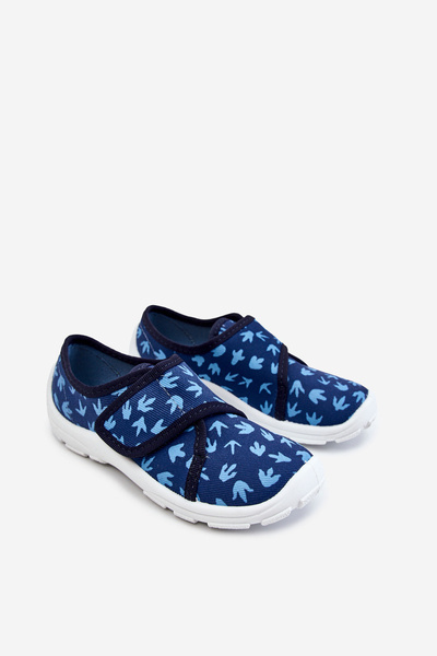 Children's Slippers Befado Dinosaur footprints 974X476 Navy Blue