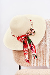 Women's Hat With A Colorful Stripe Light Beige Marsela