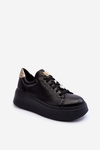 Leather Sport Shoes On Platform Maciejka 06191-01 Black