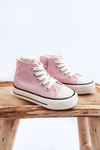 Children's High Sneakers Zippered Light pink Filemon
