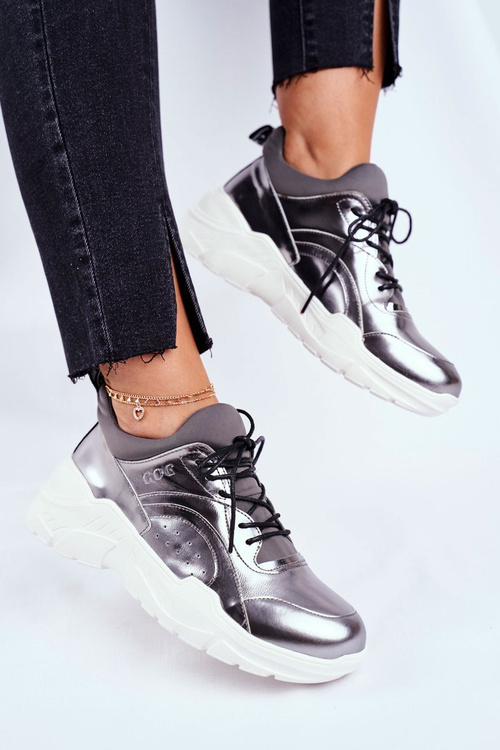 Leather Sport Shoes Sneakers GOE GG2N3040 Pewter