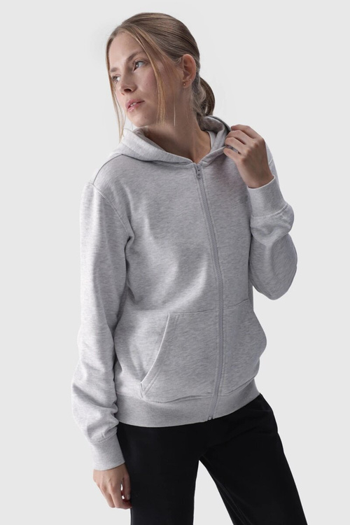 Women's Hoodie Zippered Cotton 4F Gray 4FWMM00TSWSF1467-27M