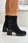 Women's Platform Boots With Chunky Heel S.Barski HY42-739 Black