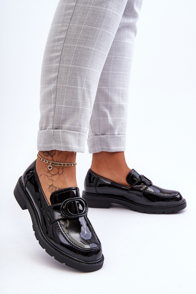 Platform Lacquered Loafers Black Jarren