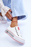 Women's Fabric Sneakers On The Big Star Platform LL274180 White