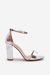 Silver sandals on a heel Thakko