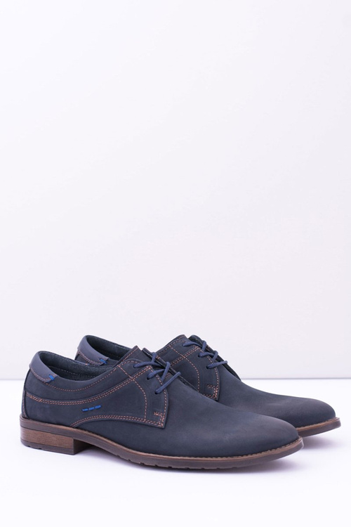 Elegant Men's Leather Half Boots Navy Blue Santiago