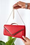 Elegant Clutch Bag With Chain Red