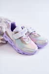 Children's Leather Sports Shoes White-Violet Loopsy
