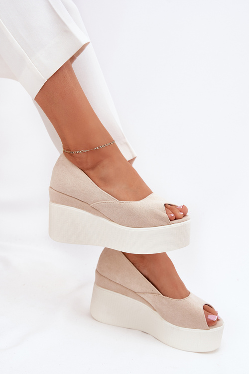 Wedge And Platform Women's Sandals Light Beige Felyra