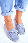 Women's Suede Moccasins S.Barski A199 Blue