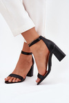 Womens Heeled Sandals With Strap Black Fevenne