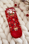 Children's Christmas Socks Reindeers Cosas Red-Green