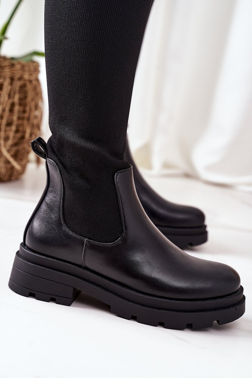 Over The Knee Boots Of Elastic Fabric Black Ice Coffee