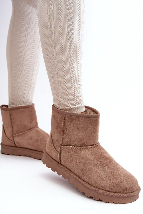 Women's Suede Snow Boots Padded Beige Nanga