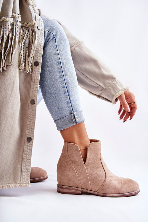 Suede Boots With Cut-outs On A Flat Heel Belgie Henriette