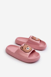 Kids Lightweight Slippers With Teddy Bear Pink Lindeheta