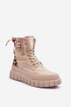 Women's Suede Boots on a Platform Light Beige Raftera