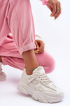 Women's Sneakers on a Chunky Platform Beige Agnenia