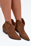 Slip-on Cowboy Boots Women's Made of Natural Suede Camel Beretta