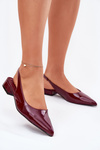 Lacquered Ballerinas On Low Heel Burgundy Testori