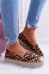 Brown Leopard Suede Slide-on Espadrilles Mariako