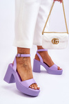 Fashionable Sandals On Massive Heel Violet Karmine