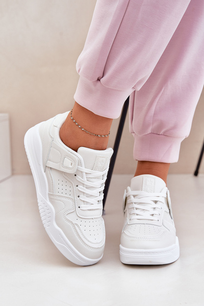 Sneakersy Buty Sportowe Damskie Eko Skórzane Białe Telisiria