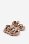 Children's Sandals with Velcro Fastening Beige Orretta