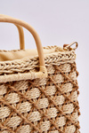 Braided Rigid Messenger Bag Light Beige