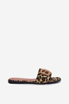 Flat Women's Slippers With Decorative Buckle Leopard Clariola