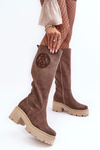 Women's Suede Over-the-Knee Boots Brown Lewski 3367