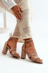 Fashionable Suede High Heels Sandals Camel Aubrey