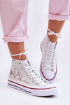 Women's Lace High Sneakers White Cornella