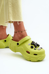 Foam Women's Lightweight Flip Flops on Chunky Sole Lime Matirra