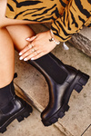 Women's Chelsea Boots On Chunky Platform Black Genius