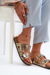 Embellished Women's Slides With Buckles S.Barski MY121 Gold