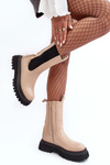 Women's Massive Platform Boots Beige Beatrice
