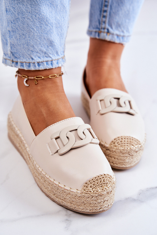 Classic Espadrilles On The Platform Beige Julianne