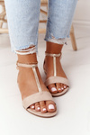 Elegant Suede Sandals S.Barski 541-7 Beige
