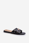 Women's Flat Sandals with Embellishment Black Kavinia