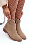 Women's Suede Boots with Zip Beige Nicole 2829