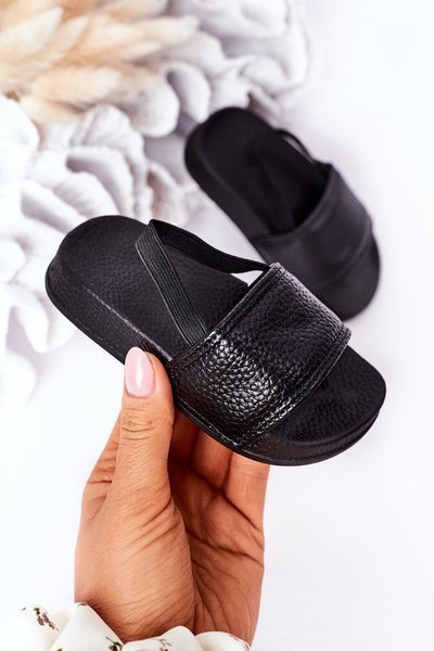 Children's Rubber Slippers Black Swimmer