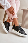 Fashionable Women's Platform Sneakers Made Of Eco Leather Black Nevisase