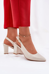 Comfortable Heels On A Block Heel Sergio Leone SK162 Pearly