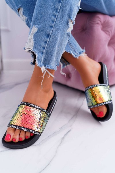 Women's Iridescent Gold Nice Flip Flops